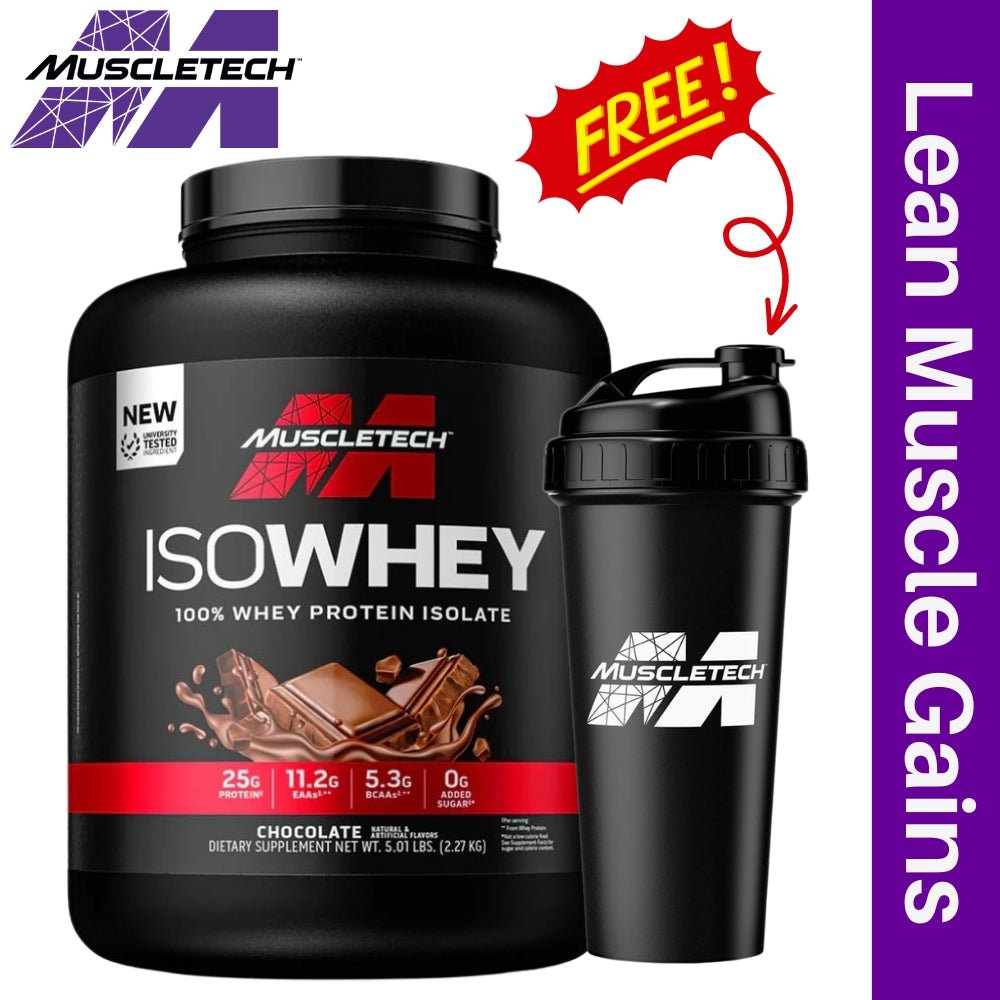 MuscleTech Iso Whey 5 lbs + Free Shaker Bundle - The Supplement Warehouse Pte Ltd