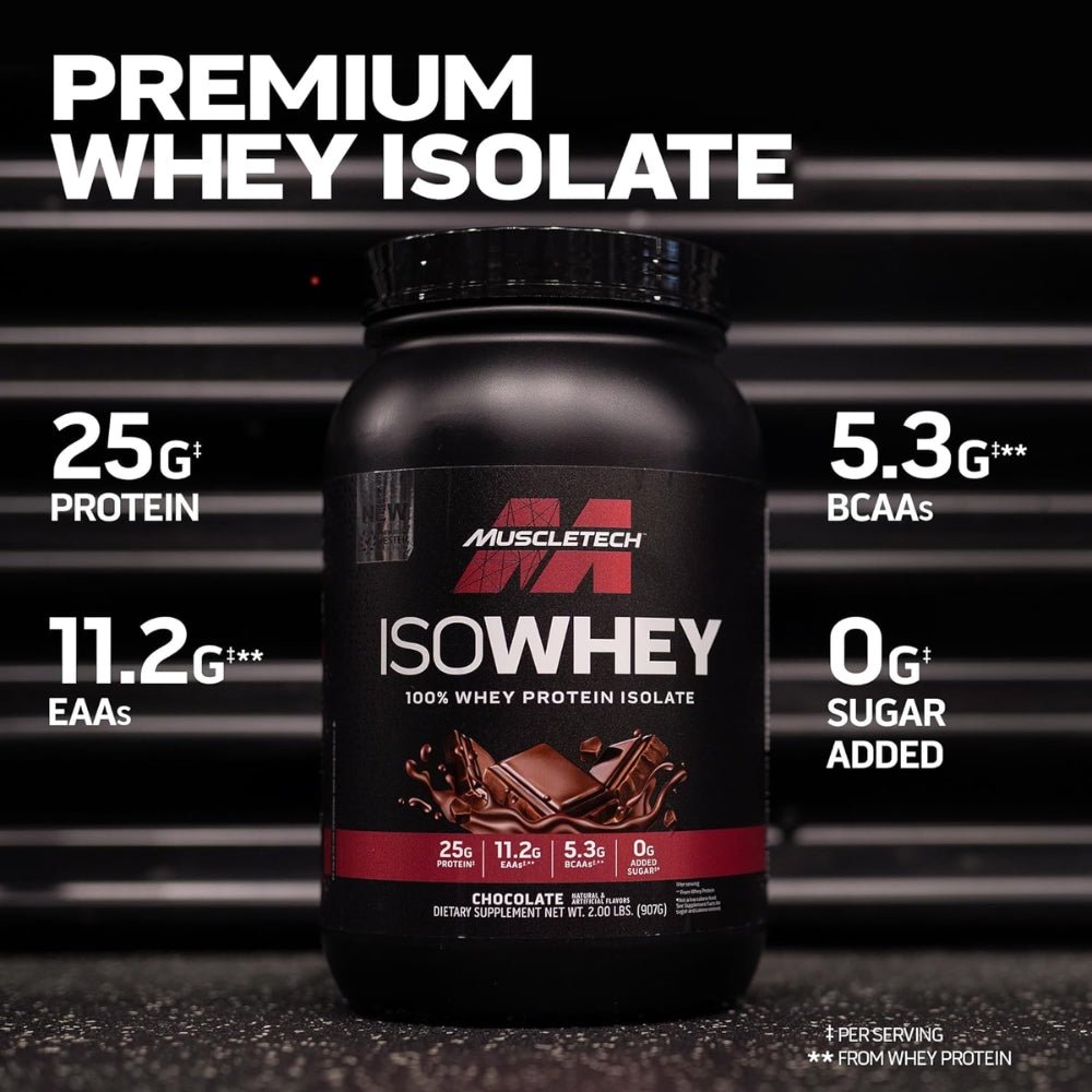 MuscleTech IsoWhey 100% Whey Protein Isolate x08/26 Chocolate 631656717587 - The Supplement Warehouse Pte Ltd