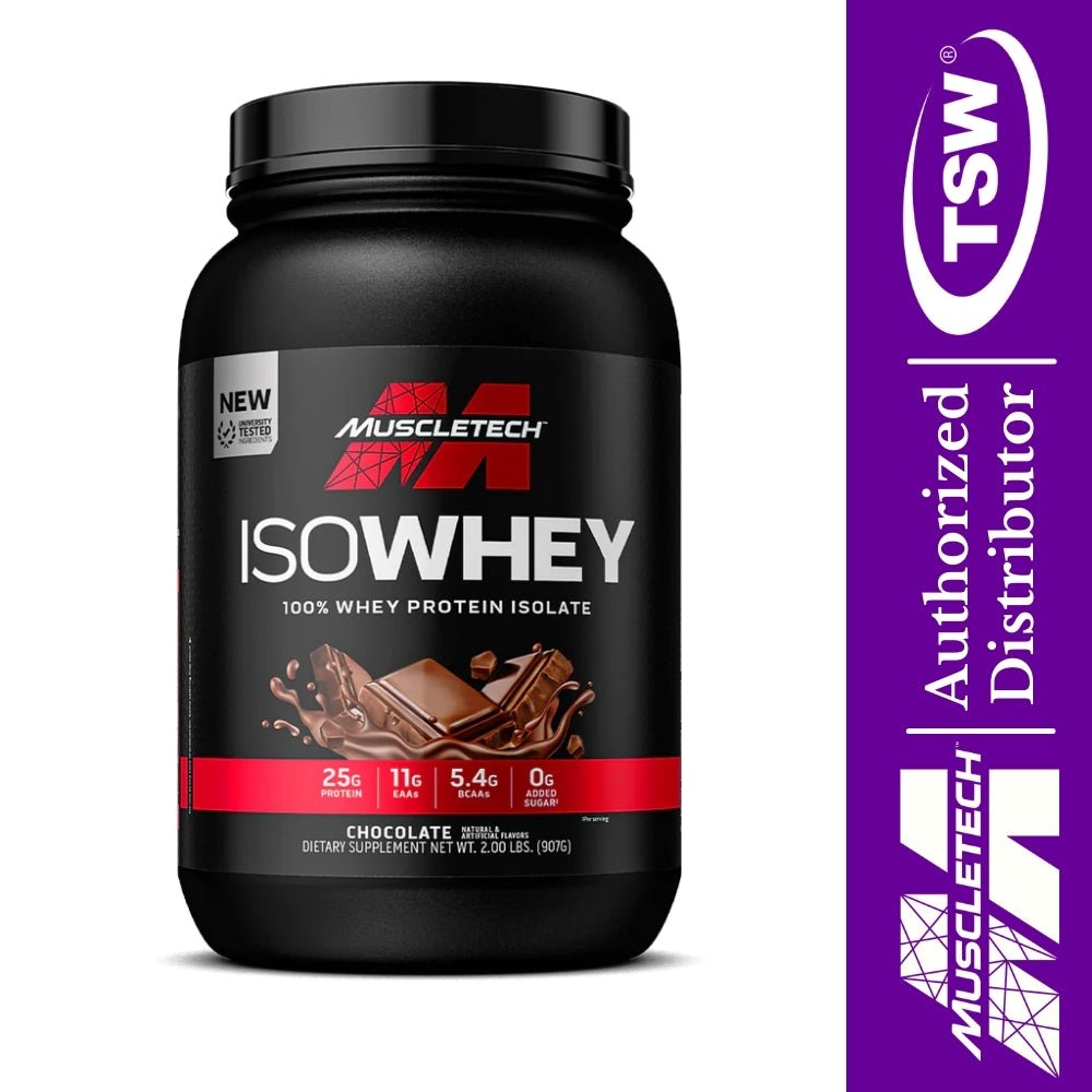MuscleTech IsoWhey 100% Whey Protein Isolate x08/26 Chocolate 631656717587- The Supplement Warehouse Pte Ltd