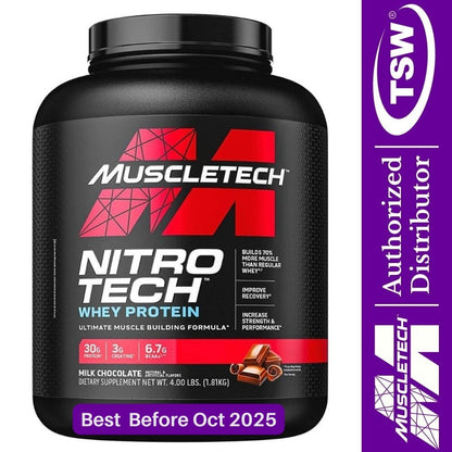 MuscleTech Nitro Tech Whey Protein 4 lbs (Exp Oct 2025)