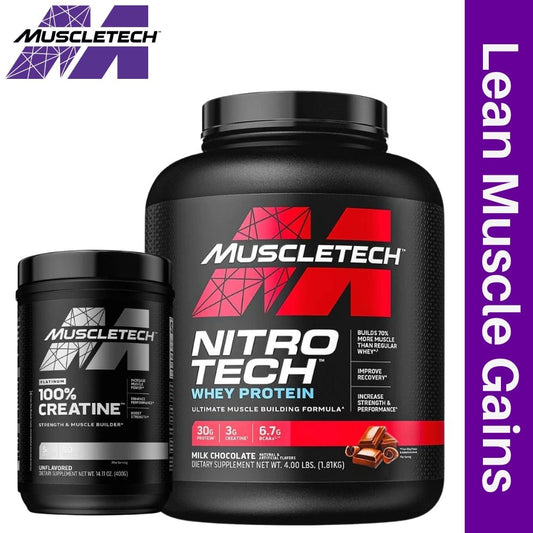 MuscleTech Nitro Tech 4 lbs + Creatine 400g srv Bundle - The Supplement Warehouse Pte Ltd