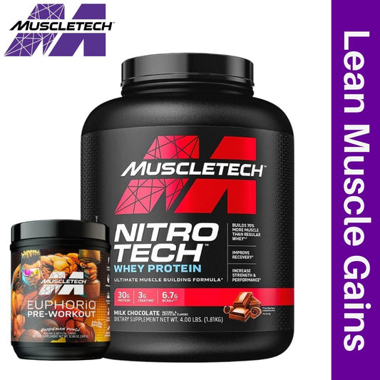 MuscleTech Nitro Tech 4 lbs + Euphoriq 20 srv PWO Bundle - The Supplement Warehouse Pte Ltd