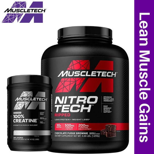 MuscleTech Nitro Tech Ripped 4 lbs + Creatine 400g Bundle - The Supplement Warehouse Pte Ltd