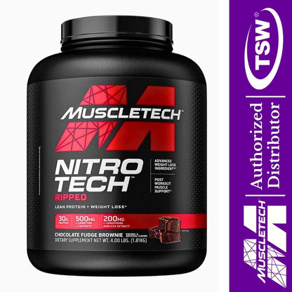 MuscleTech Nitro Tech Ripped Whey Protein 4 lbs (Exp Jan 2027) 631656709568 - The Supplement Warehouse Pte Ltd