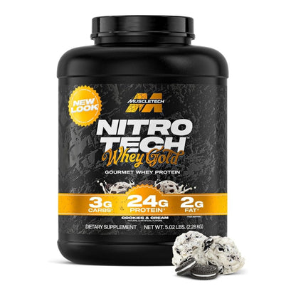 MuscleTech Nitro Tech Whey Gold Protein 5 lbs (24g protein, 2g carb, 130 cal) 631656710489 - The Supplement Warehouse Pte Ltd