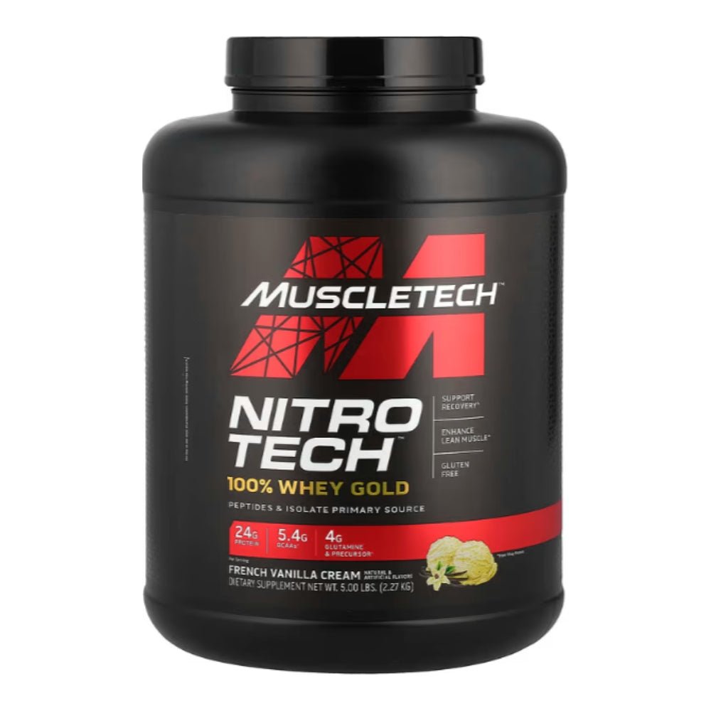 MuscleTech Nitro Tech Whey Gold Protein 5 lbs (24g protein, 2g carb, 130 cal) 631656710519 - The Supplement Warehouse Pte Ltd