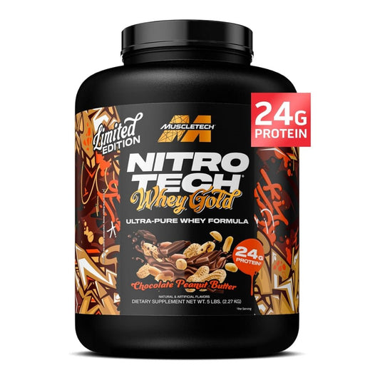 MuscleTech Nitro Tech Whey Gold Protein 5 lbs (24g protein, 2g carb, 130 cal) 631656717877 - The Supplement Warehouse Pte Ltd
