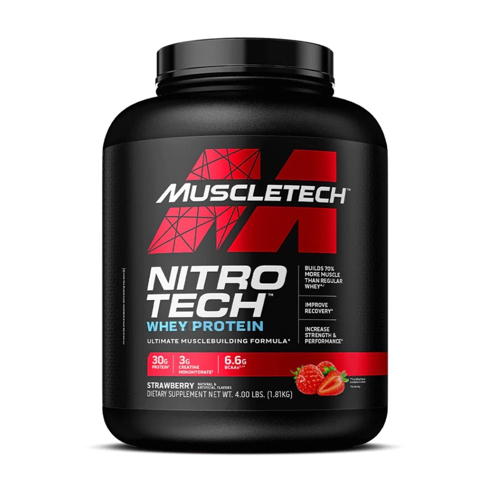 MuscleTech Nitro Tech Whey Protein 4 lbs 631656703306 - The Supplement Warehouse Pte Ltd