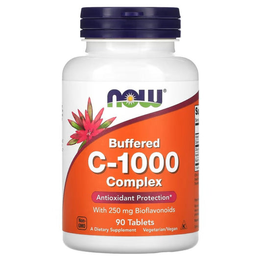 NOW C - 1000 Complex Buffered 250 mg Bioflavonoids 90 tabs 733739007001 - The Supplement Warehouse Pte Ltd