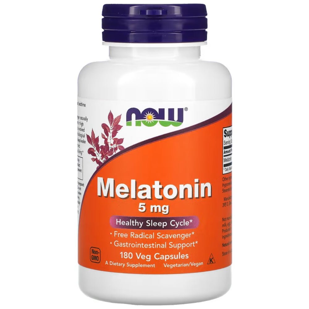 NOW Melatonin Veg Caps 733739035561 - The Supplement Warehouse Pte Ltd