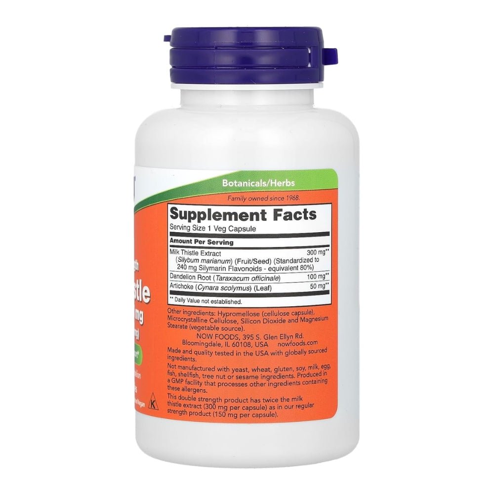 NOW Silymarin (240 mg) Milk Thistle Extract 300mg (Detox & LIver Support) 100 veg caps 733739047397 - The Supplement Warehouse Pte Ltd