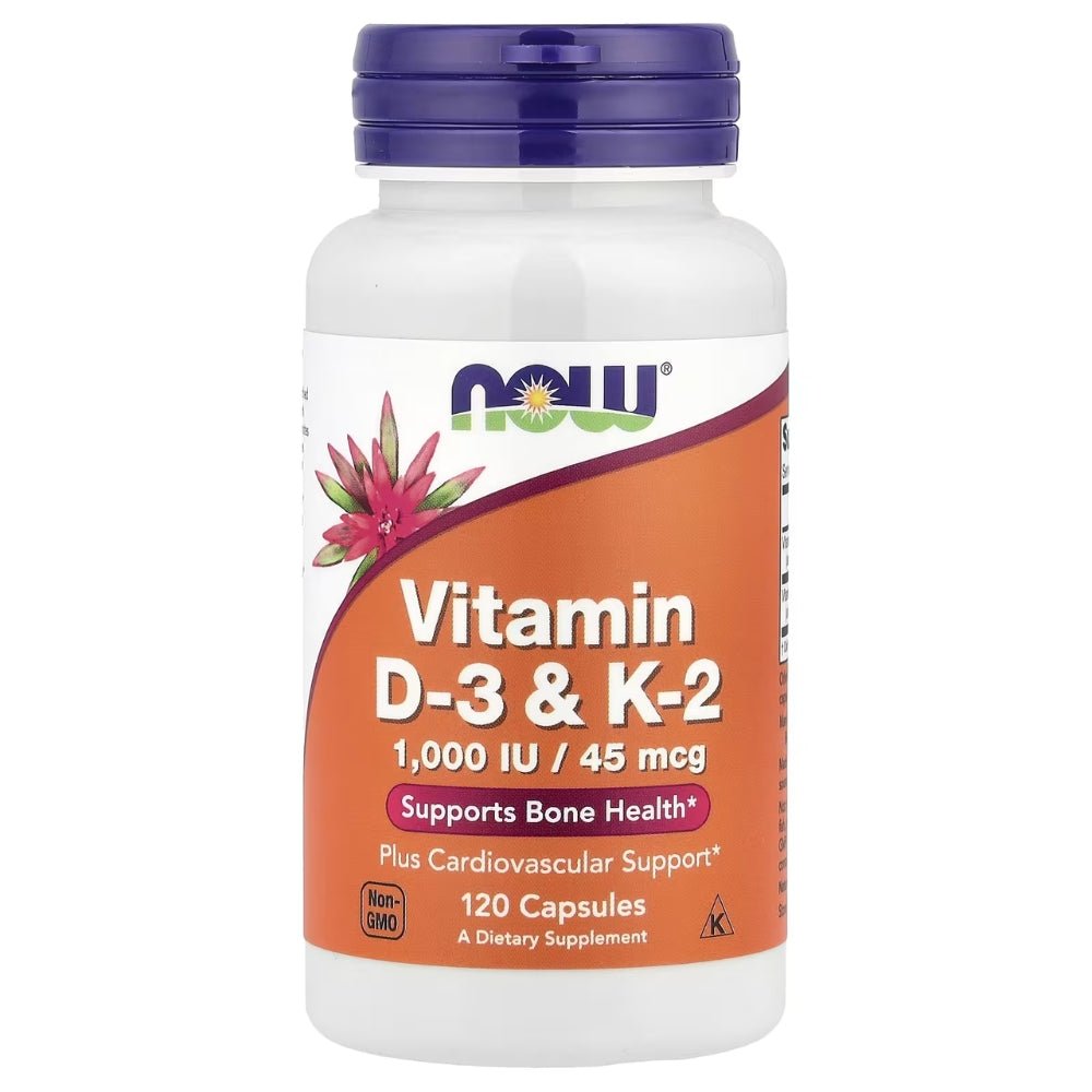 NOW Vitamin D - 3 & K - 2 120 veg caps 733739003690 - The Supplement Warehouse Pte Ltd