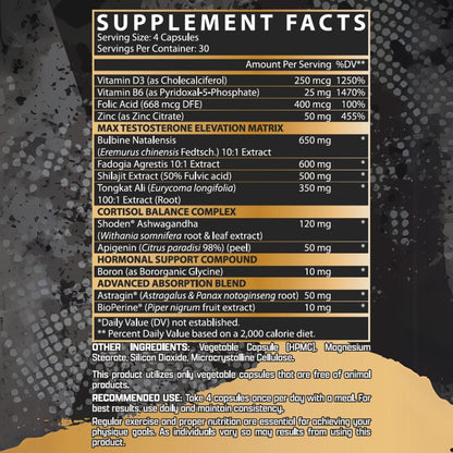 Nutrex Alpha - T Magum 120 veg caps 850046504907 - The Supplement Warehouse Pte Ltd
