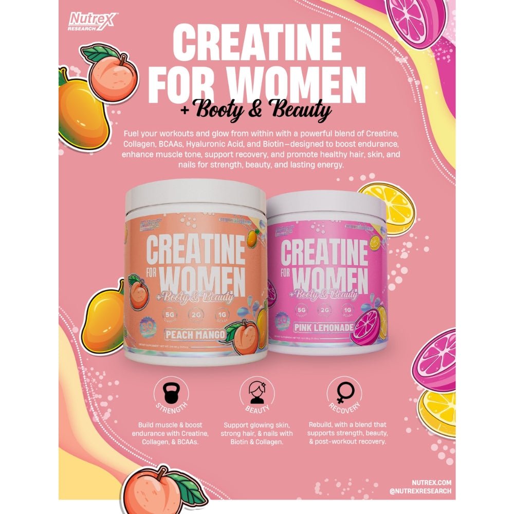 Nutrex Creatine for Women (Biotin, BCAA, Collagen, Hyaluronic Acid) 30 srv 850073732076 - The Supplement Warehouse Pte Ltd