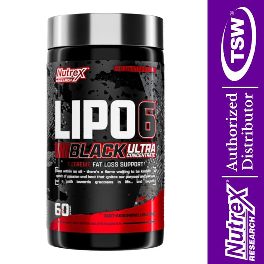 Nutrex Lipo6 Black Ultra Concentrate 60 veg caps x09/26 859400007382- The Supplement Warehouse Pte Ltd