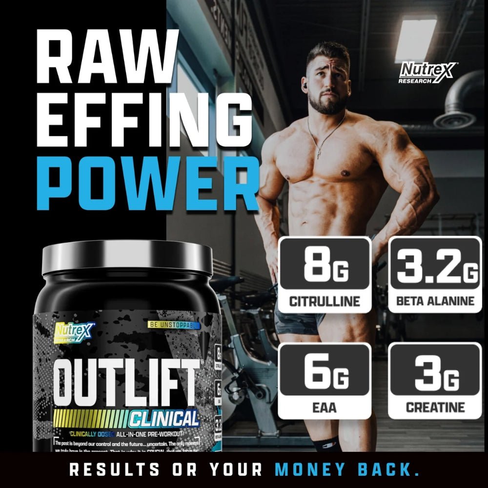 Nutrex Outlift Clinical All - In - One Pre - Workout 29g Single Sachet Exp May 2027 850060362569 - The Supplement Warehouse Pte Ltd