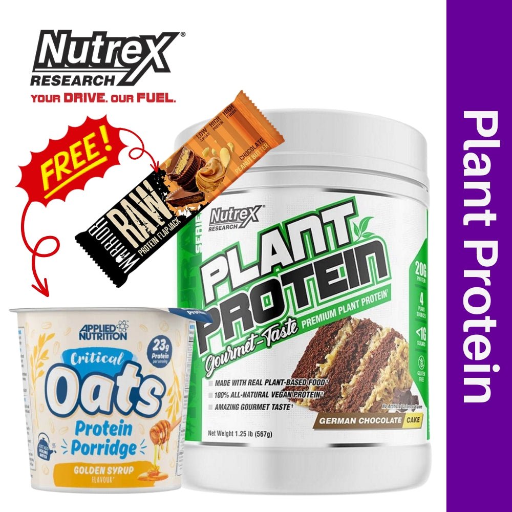 Nutrex Plant Protein 18 srv Free Gifts Bundle - The Supplement Warehouse Pte Ltd