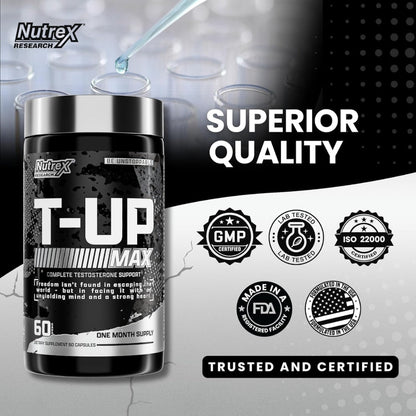 Nutrex T-UP Max 60 veg caps x02/27 850046504969- The Supplement Warehouse Pte Ltd