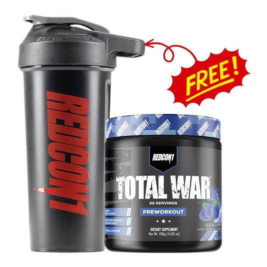 RedCon1 Total War (Pre - Workout) 30 serving + Free (Made in USA RedCon1 Shaker) 810044576085 - The Supplement Warehouse Pte Ltd