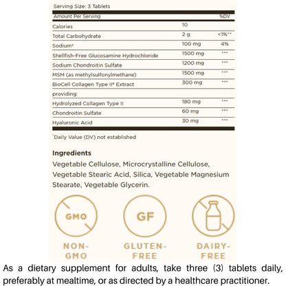 Solgar Glucosamine Hyaluronic Acid Chondroitin MSM Extra Strength ShellFish Free 120 tabs 033984013179 - The Supplement Warehouse Pte Ltd