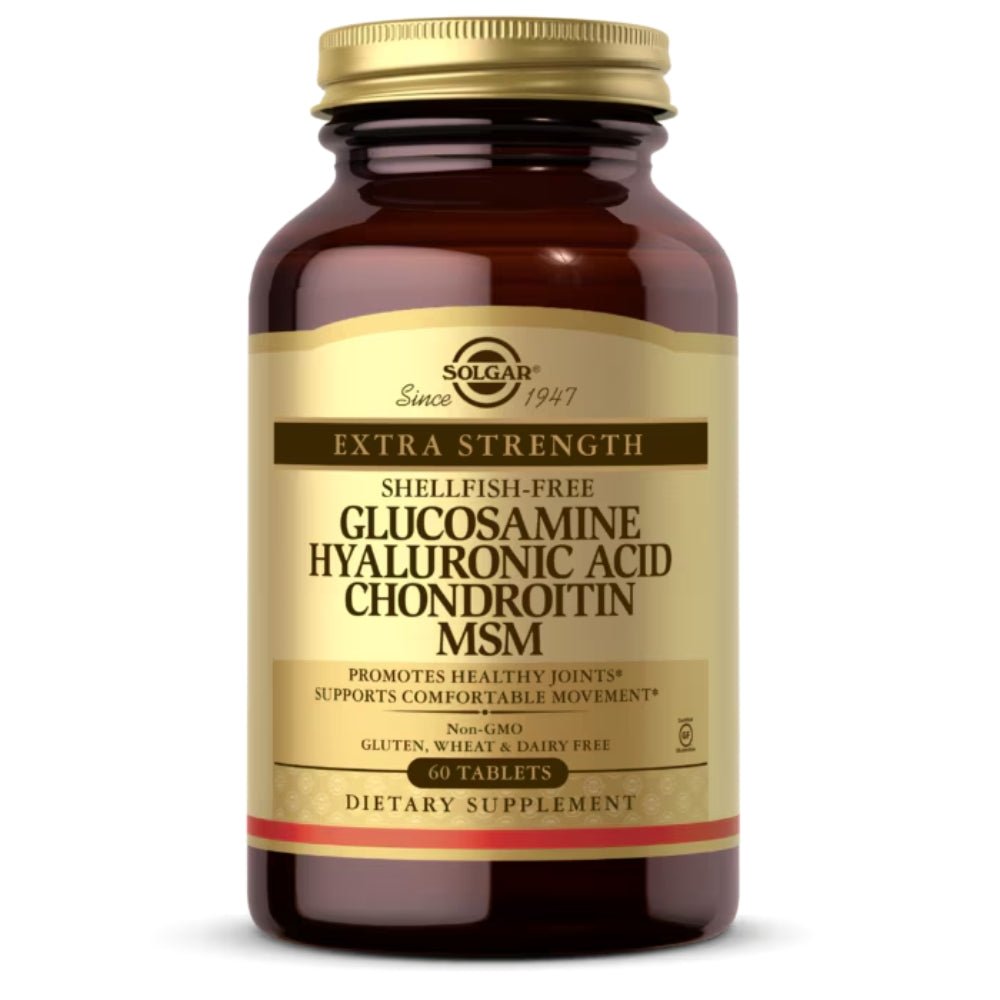 Solgar Glucosamine Hyaluronic Acid Chondroitin MSM Extra Strength ShellFish Free 120 tabs 033984013179 - The Supplement Warehouse Pte Ltd