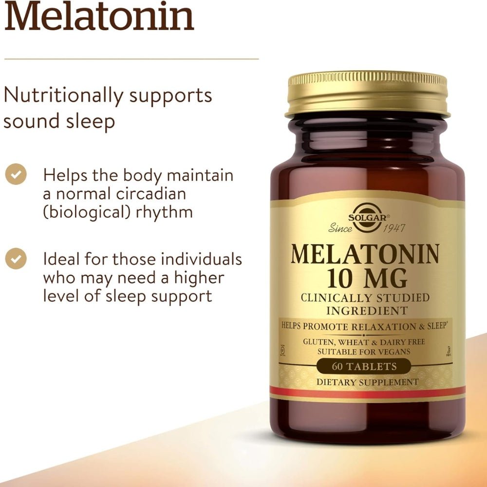 Solgar Melatonin 10 mg 60 tabs 033984019560 - The Supplement Warehouse Pte Ltd