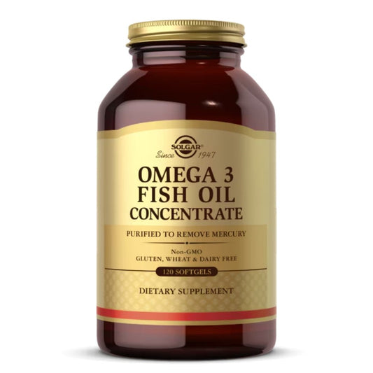 Solgar Omega - 3 Fish Oil Concentrate Purified to Remove Mercury 120 gels 033984017887 - The Supplement Warehouse Pte Ltd