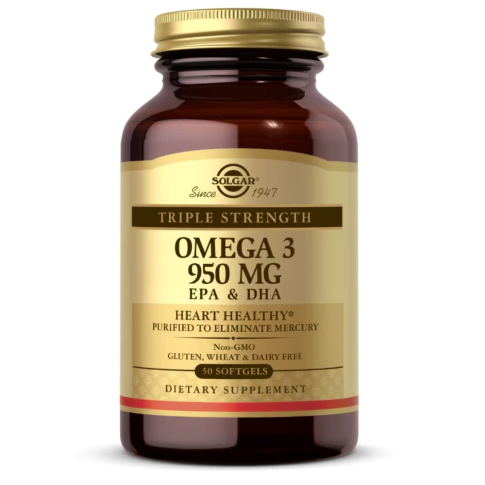 Solgar Triple Strength Omega - 3 950mg 50 gels 033984020573 - The Supplement Warehouse Pte Ltd