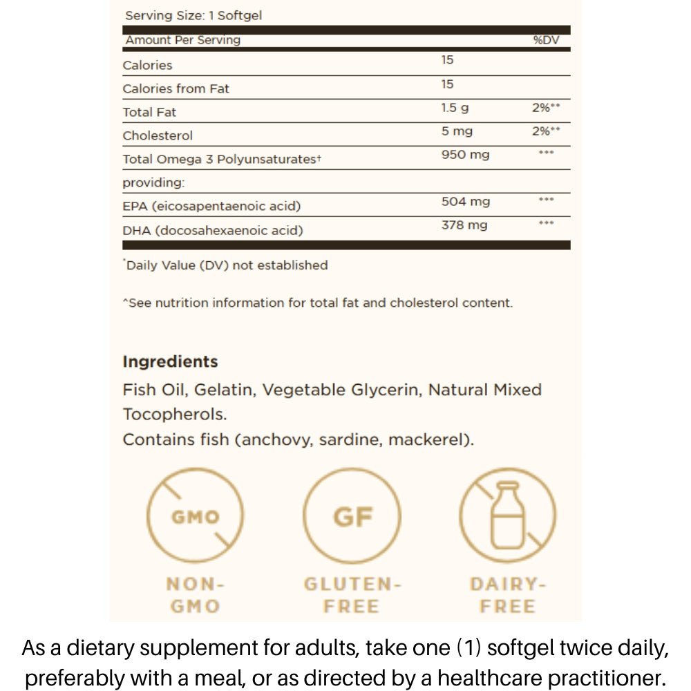 Solgar Triple Strength Omega - 3 950mg 50 gels 033984020573 - The Supplement Warehouse Pte Ltd