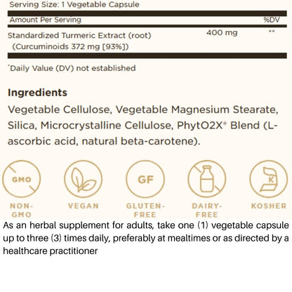 Solgar Turmeric Root Extract 60 veg caps 033984041615 - The Supplement Warehouse Pte Ltd