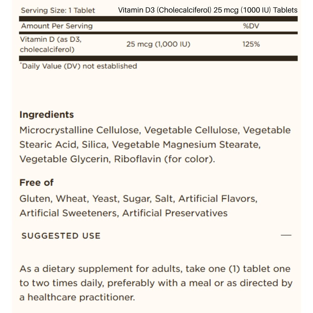 Solgar Vitamin D3 (Cholecalciferol) 033984033207 - The Supplement Warehouse Pte Ltd
