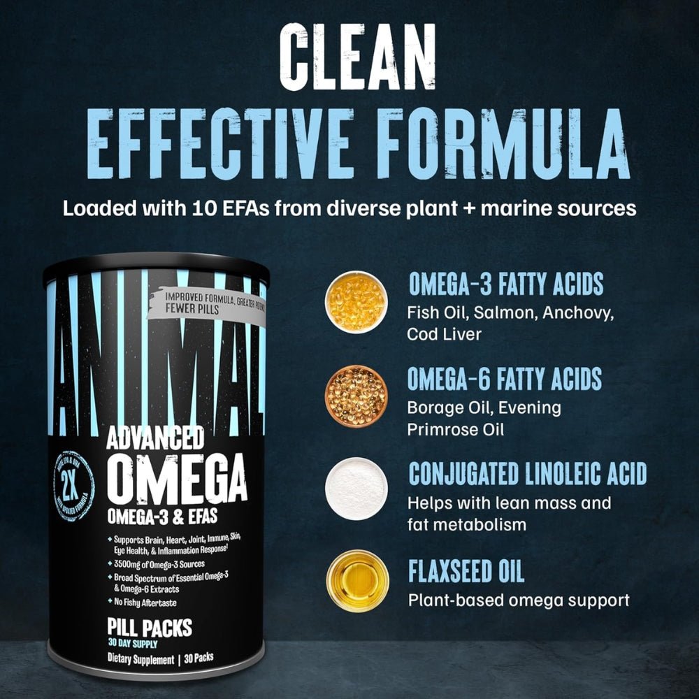 Universal Nutrition Animal Omega (HALAL) 30 packs (Free Animal Icon Tee XL only) 039442030580 - The Supplement Warehouse Pte Ltd