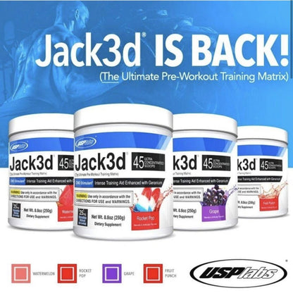USP Labs Jack3d Pre - Workout 45 srv EU Version 764595567309 - The Supplement Warehouse Pte Ltd