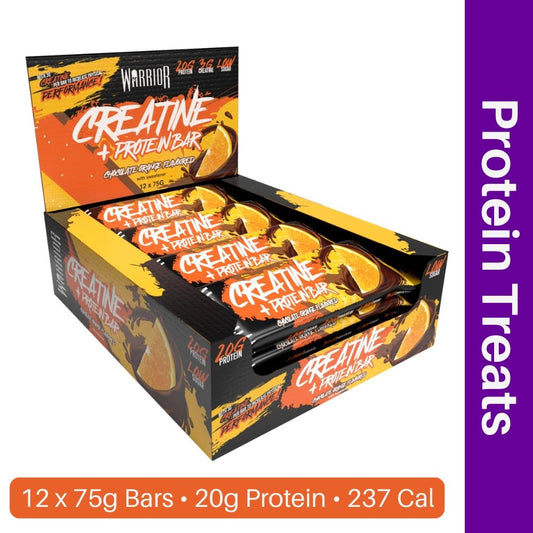 Warrior Creatine + Protein Bars 12 x 75g Box Bundle - The Supplement Warehouse Pte Ltd