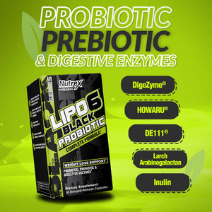Nutrex Lipo6 Black Probiotic (9208) 30 veg cap