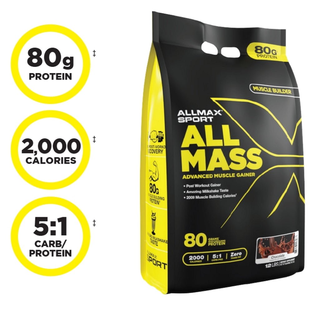 AllMax AllMass Muscle Weight Gainer 12 lbs 665553228983- The Supplement Warehouse Pte Ltd