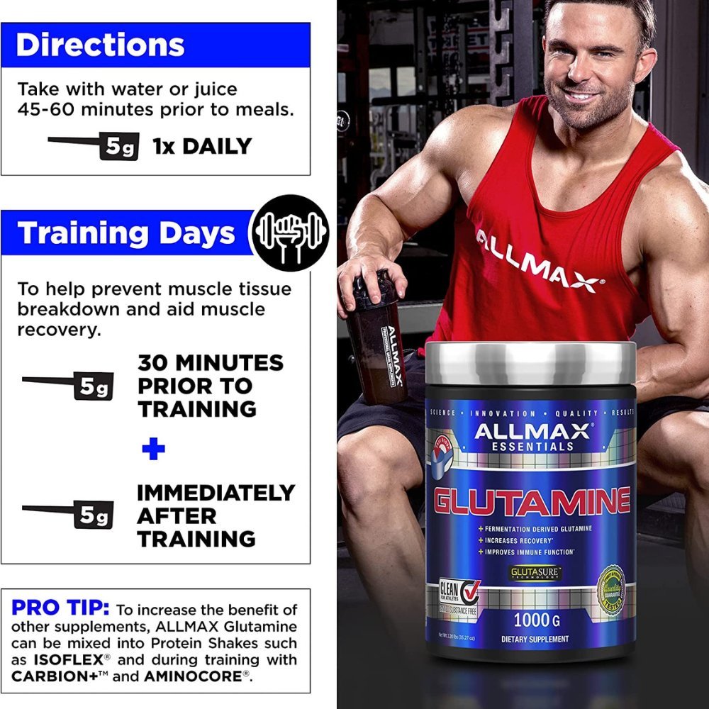 AllMax GlutaSure™ Glutamine 1000g 665553122946- The Supplement Warehouse Pte Ltd