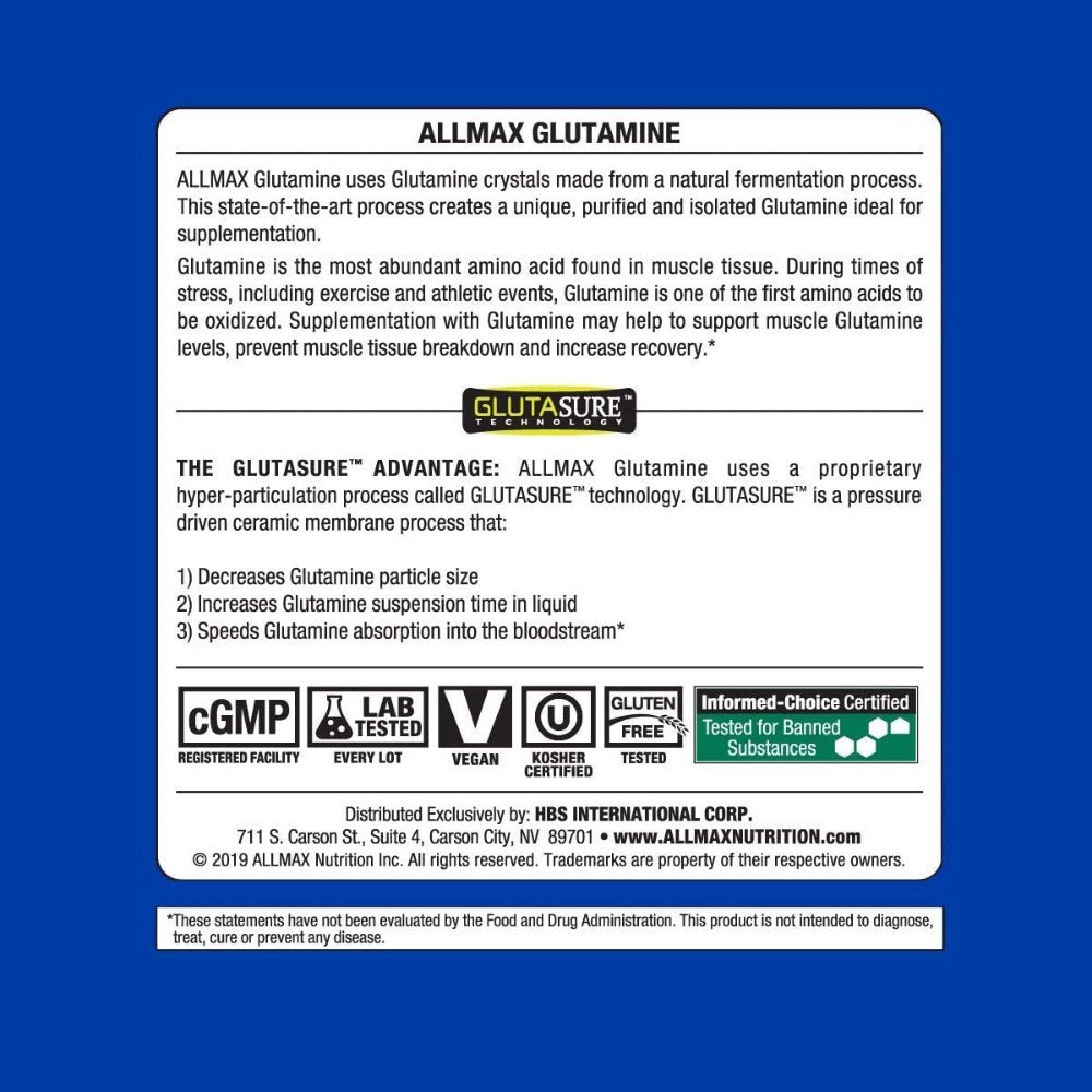 AllMax GlutaSure™ Glutamine 1000g 665553122946xx- The Supplement Warehouse Pte Ltd