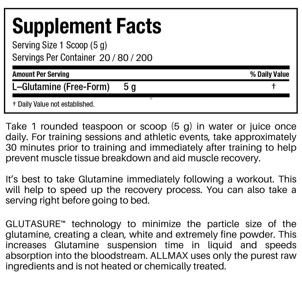 AllMax GlutaSure™ Glutamine 400g 665553122960- The Supplement Warehouse Pte Ltd