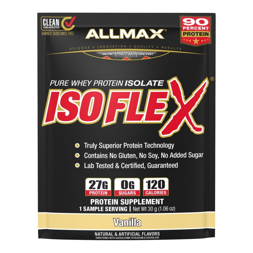 AllMax Isoflex Pure Whey Protein Isolate 30g 665553235271- The Supplement Warehouse Pte Ltd
