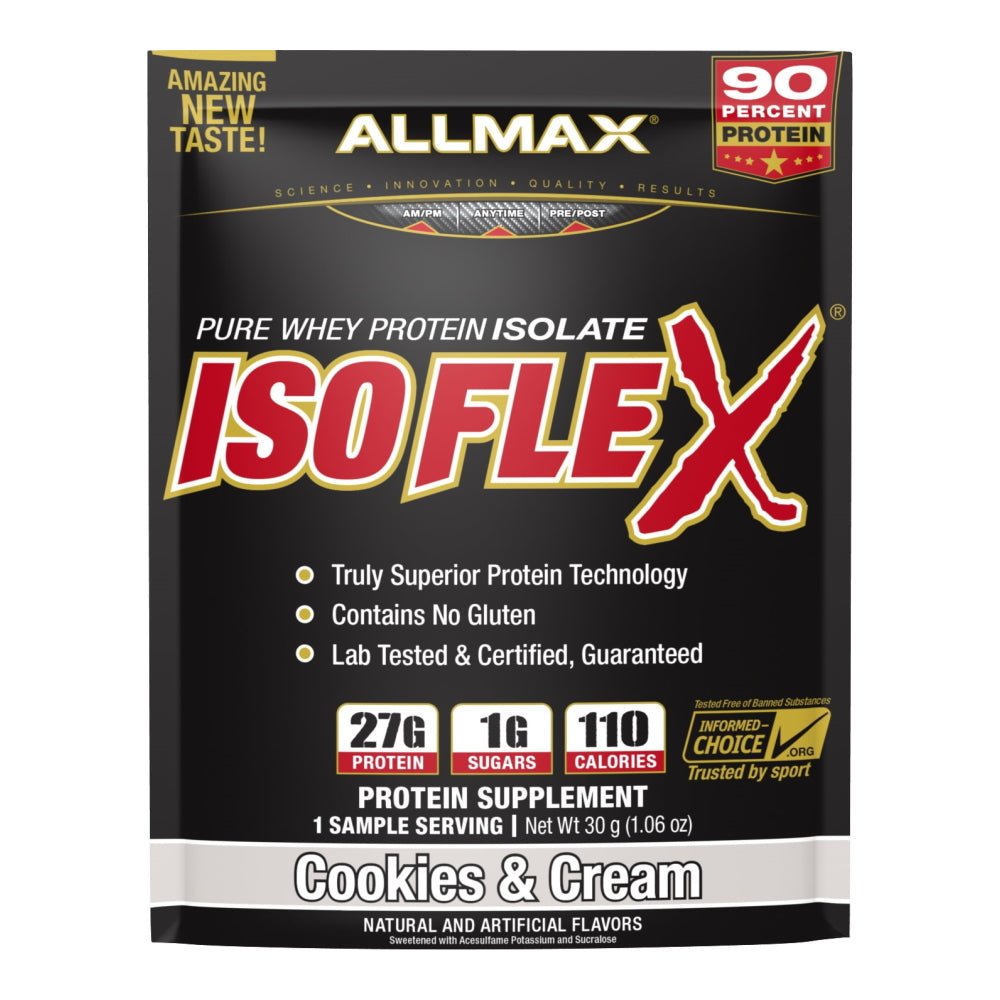 AllMax Isoflex Pure Whey Protein Isolate 30g 665553236551- The Supplement Warehouse Pte Ltd