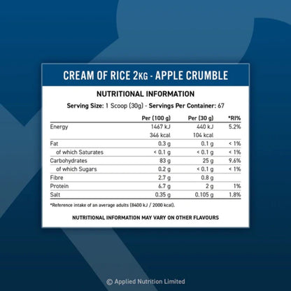 Applied Cream of Rice Complex Carbs (HALAL) 5056555201107- The Supplement Warehouse Pte Ltd