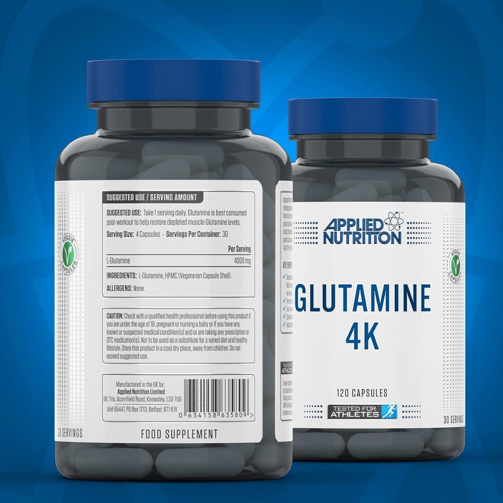 Applied Glutamine 4K (HALAL) 120 veg caps 634158635809- The Supplement Warehouse Pte Ltd