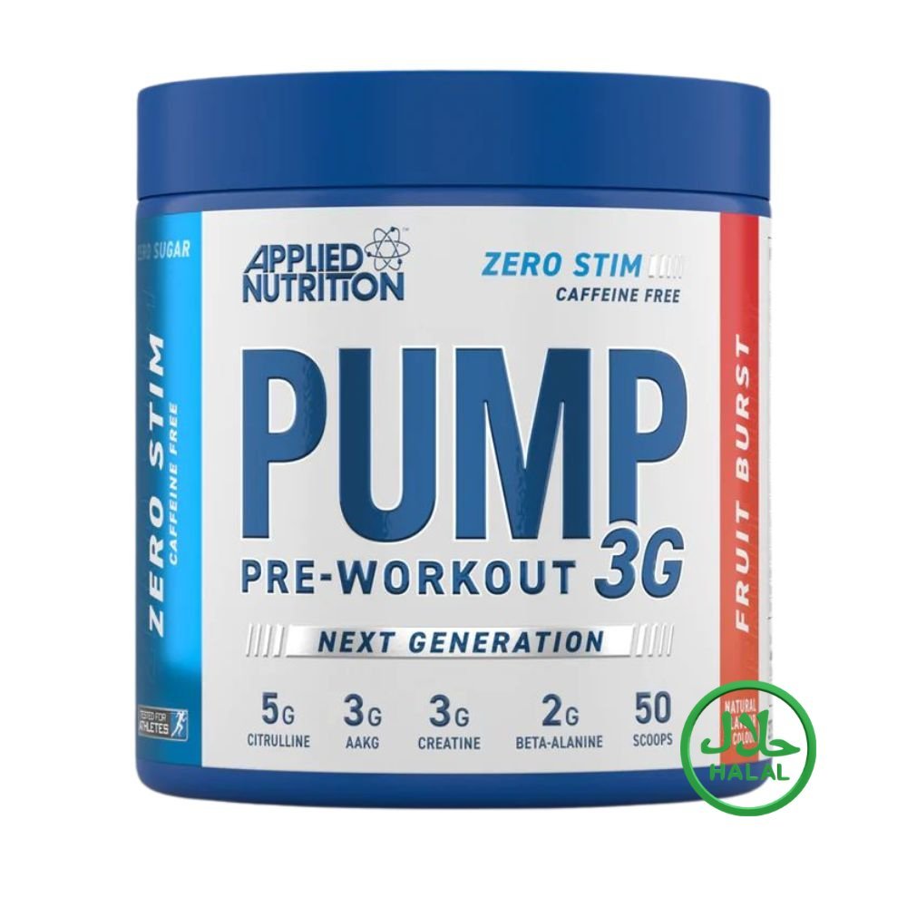 Applied Pump Pre-Workout 3G ZERO Caffeine Free (HALAL) 375g 634158794346- The Supplement Warehouse Pte Ltd