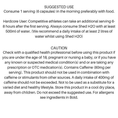 Applied Shed H2O (HALAL) 180 veg cap 634158794315- The Supplement Warehouse Pte Ltd
