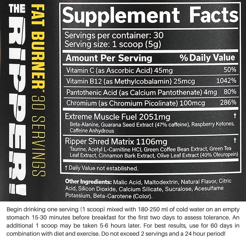 JNX The Ripper Fat Burner 30 servings 799439669895- The Supplement Warehouse Pte Ltd