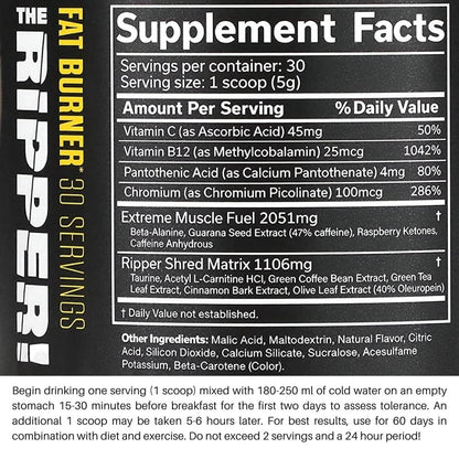 JNX The Ripper Fat Burner 30 servings 799439669895- The Supplement Warehouse Pte Ltd