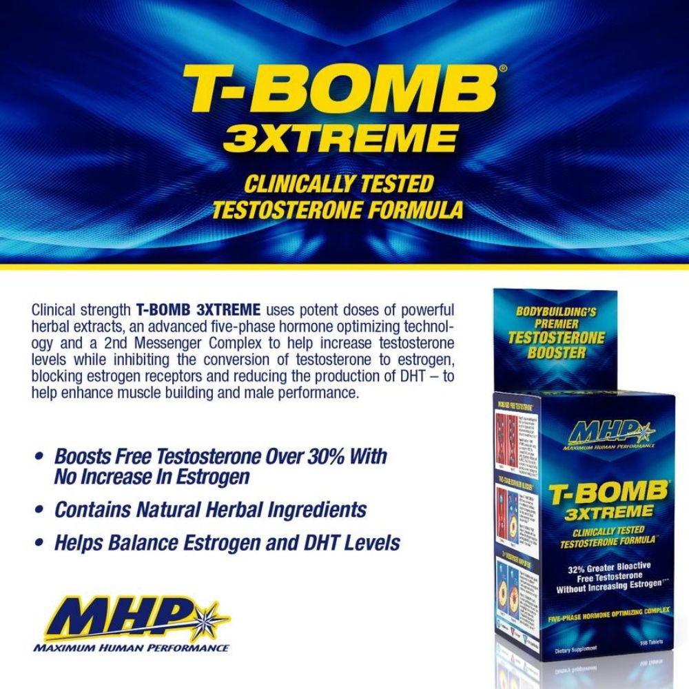 MHP Clinical Strength T-Bomb 3Xtreme 168 tablets 666222093741- The Supplement Warehouse Pte Ltd