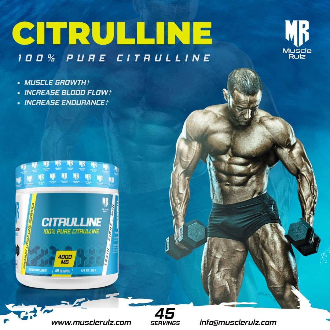 Muscle Rulz Citrulline 4000mg 180g 45srv 854636008707- The Supplement Warehouse Pte Ltd