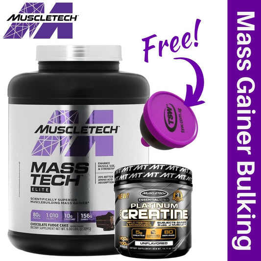 MuscleTech Mass Tech 6 lbs + Creatine 400g Bundle - The Supplement Warehouse Pte Ltd